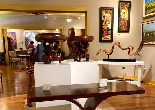Photo of wood work at the Isaacs Art Center in Big Island by Hawaii Preparatory Academy (provided by Diana Mahaney)